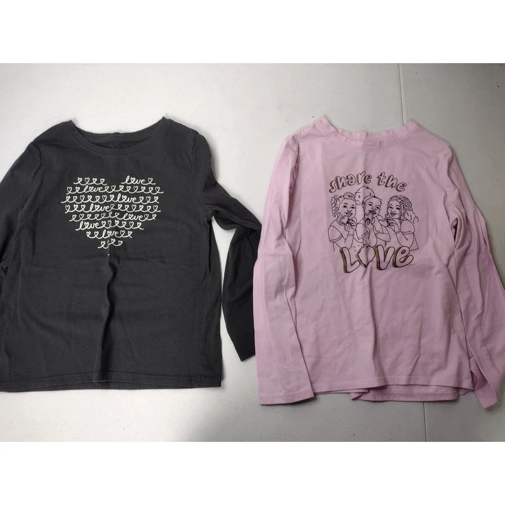 Cat & Jack Girls Long Sleeve Top Bundle Size S 6/7 5 Piece Lot